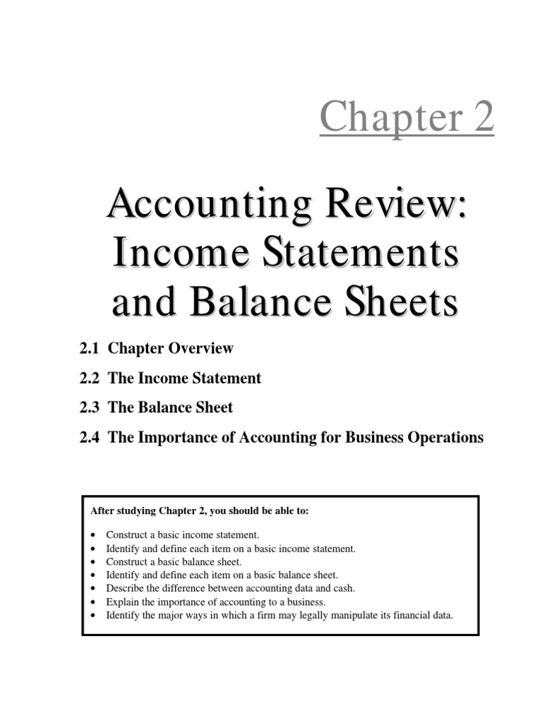 Income Statement and Balance Sheet Overview | PDF | Depreciation ...