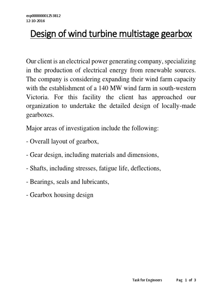 Windmill Gearbox Design PDF