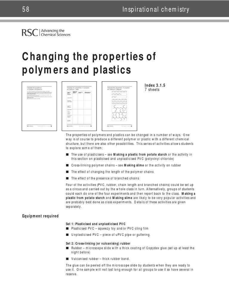 20 Changing Properties Poly | PDF | Plastic | Polymers
