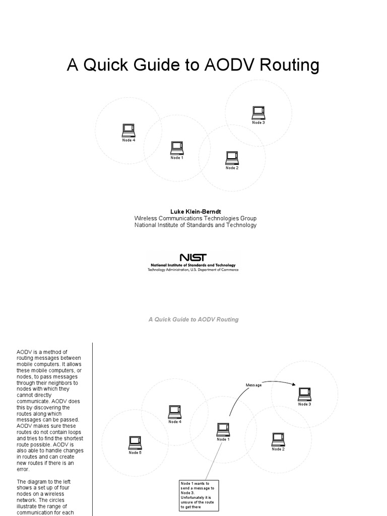 Aodv Guide | PDF | Routing | Data Transmission
