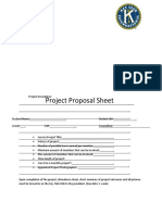 Project Proposal Sheet