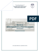 Propuesta Curricular Maestría en Invest.de La Pract. Docente, 2014-2016