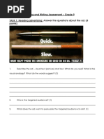 Persuasive Speaking and Writing Assessment - Grade 9