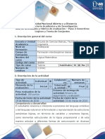 Guía de Actividades y Rúbrica de Evaluación – Paso 2 Conectivos Lógicos y Teoría de Conjuntos