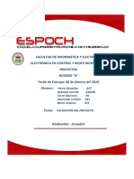 Informe Sobre La Validacion Del Proyecto