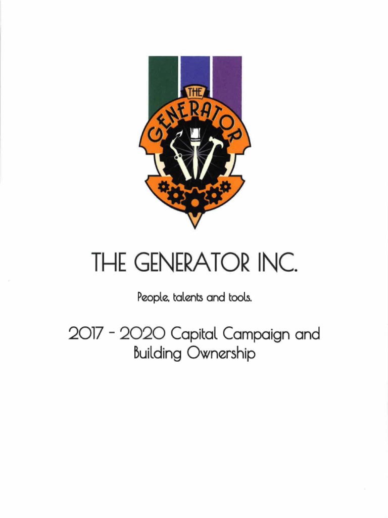 Generator Inc. 2020 Capital Campaign Plan | PDF | Community | Fundraising