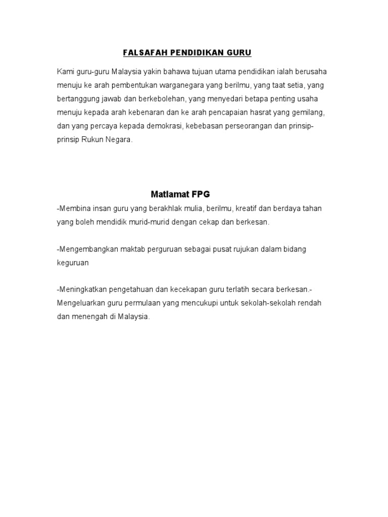 Falsafah Pendidikan Guru Pdf
