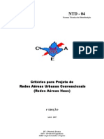 Critérios para projeto de redes aéreas urbanas convencionais