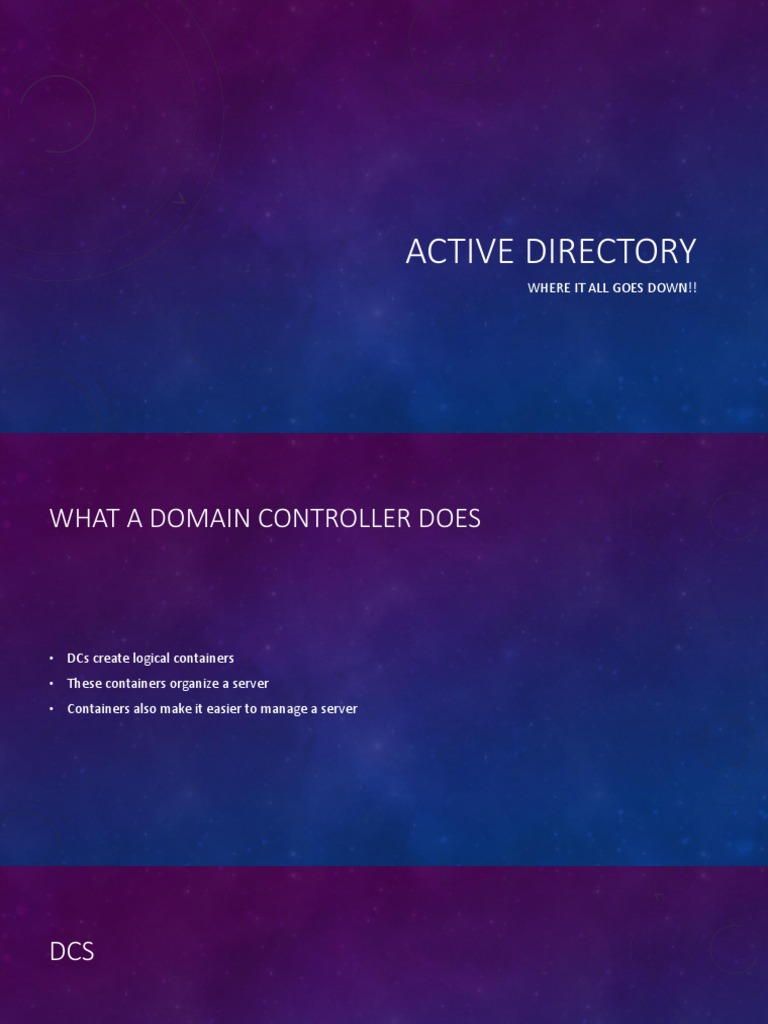 Active Directory Domain Controller Guide | PDF | Active Directory ...