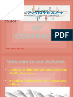 Types OF Contracts: DR/ Mena Shaker