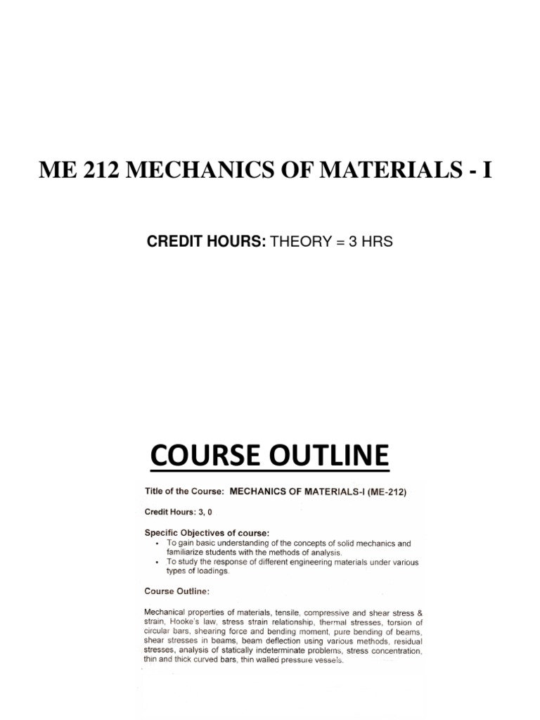 Mechanics of Materials Course Overview | PDF | Deformation (Engineering ...