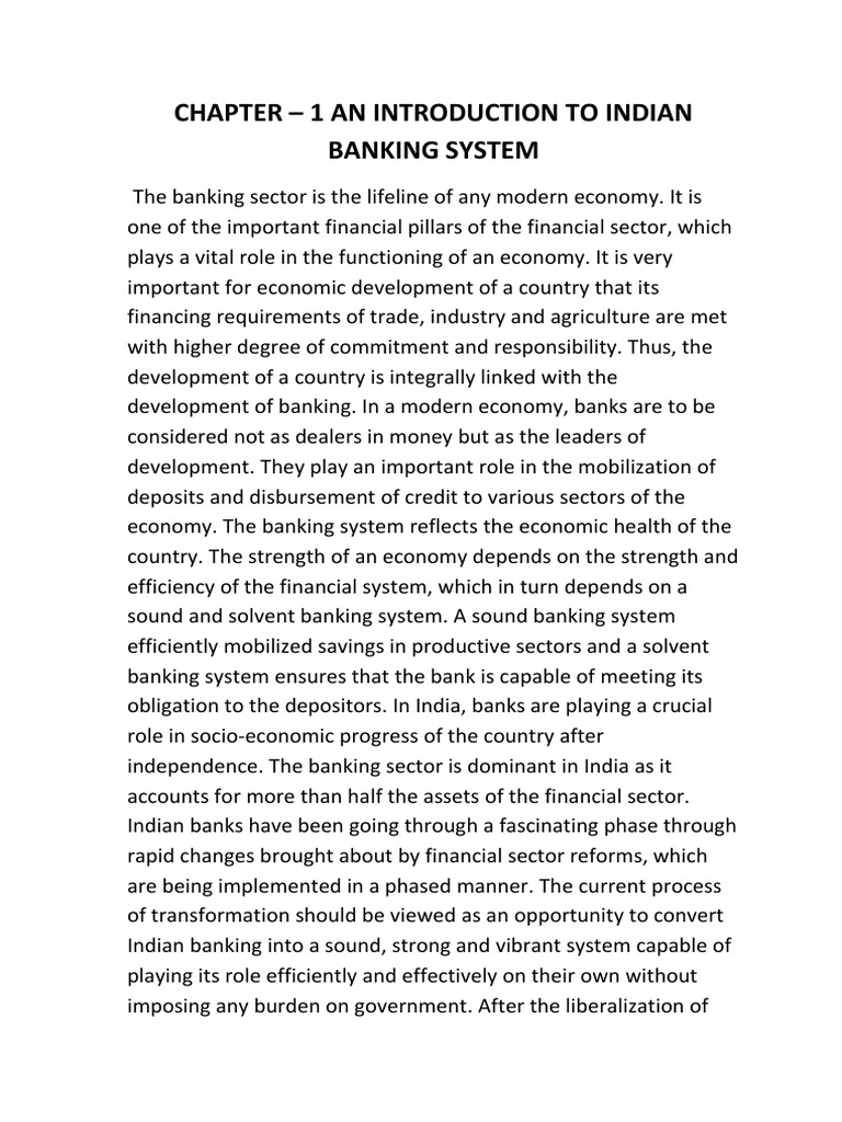 Introduction to Indian Banking System | PDF | Customer Relationship ...