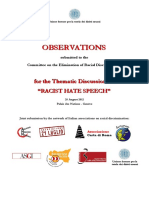 Information Paper On Racist Hate Speech Italian Network On Racial Discrimination