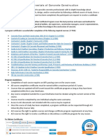 Certificate Program Details - Fundamentals of Concrete Construction PDF