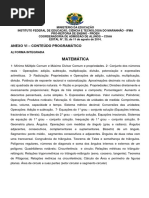 Ementa Matemática Seletivo 2015