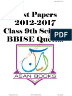 Baclochistan Board of Intermediate and Secondary Education Past Papers 9th Science 5 Years