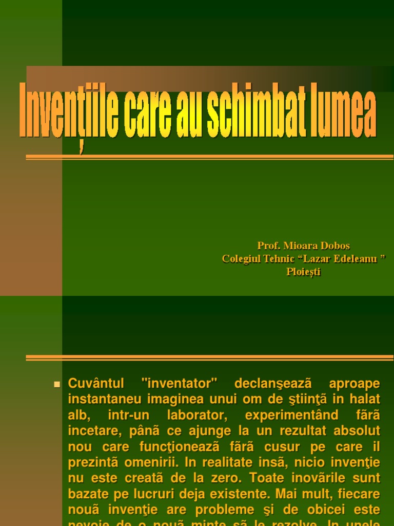 Inventiile Care Au Schimbat Lumea | PDF