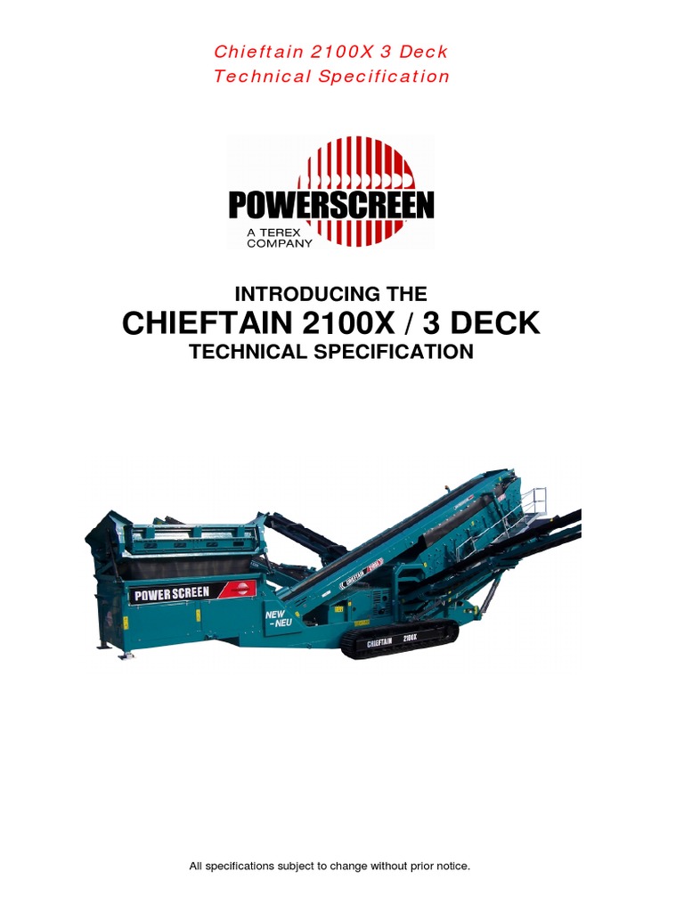Ficha Tecnica Chieftain 2100x 3 Deck Track | PDF | Loader (Equipment ...