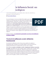 Teoría de La Influencia Social Sus Aportes Psicológicos