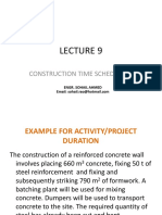 Construction Time Scheduling: Engr. Sohail Ahmed