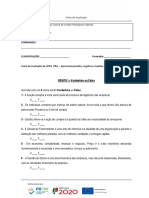 Ficha de avaliação para formação em logística e gestão de stocks