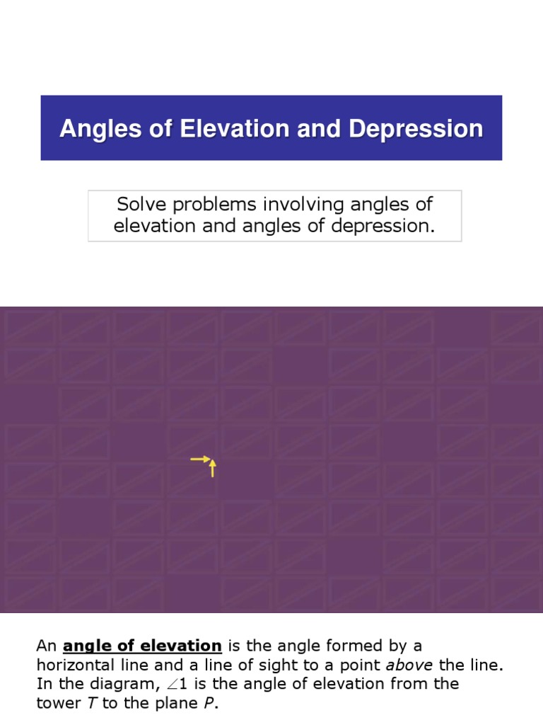 Angles of Elevation and Depression | PDF | Angle | Trigonometric Functions