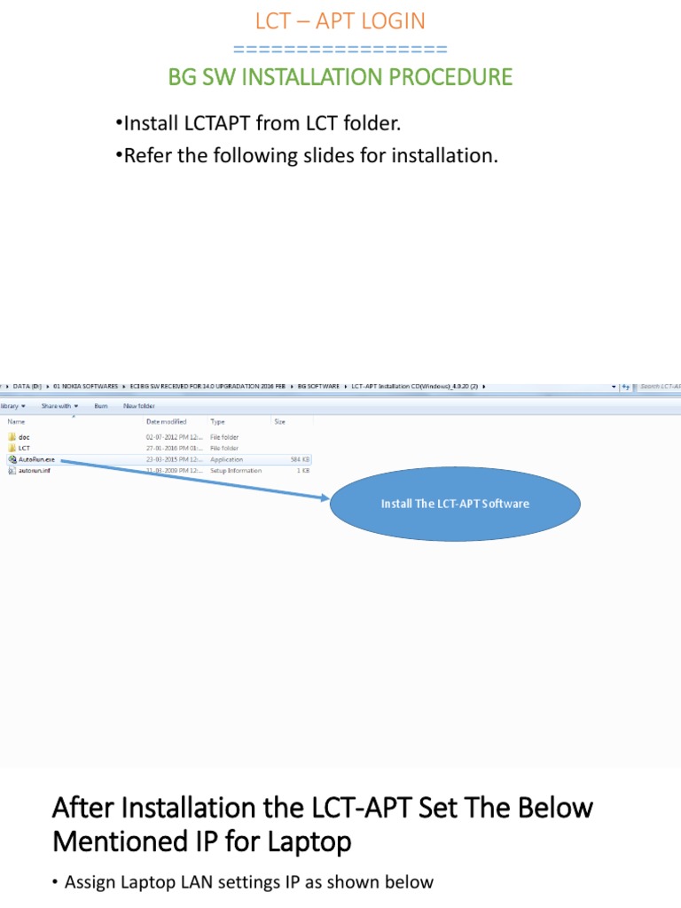LCT-APT Login and Installation Guide | PDF | Ip Address | Computer ...