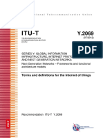 Itu-T: Terms and Definitions For The Internet of Things