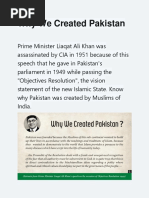 Why We Created Pakistan