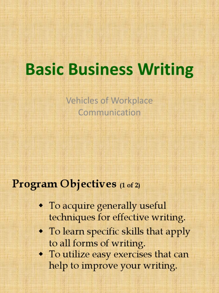 Basic Business Writing 1 | PDF | Memorandum | Data