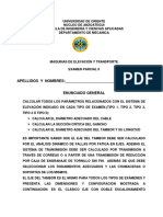 Examen Parcial II de Máquinas de Elevación