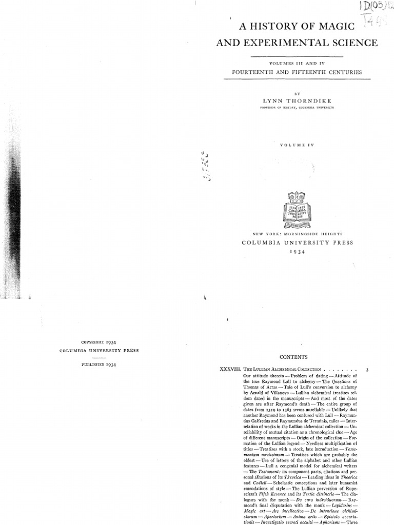 History Of Magic And Experimental Science The Fourteenth And