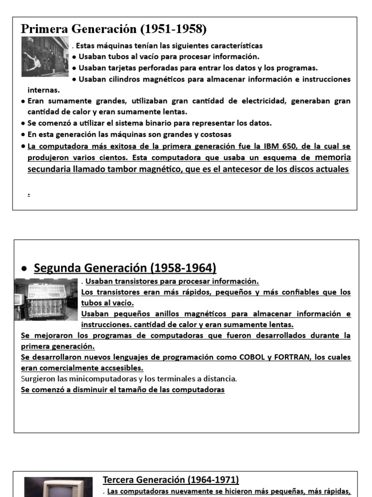 Linea Del Tiempo Generacion de Las Computadoras Actividad | PDF ...