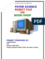 Cbse Class Xii Computer Science Project File on Book Shop 2010 Exam