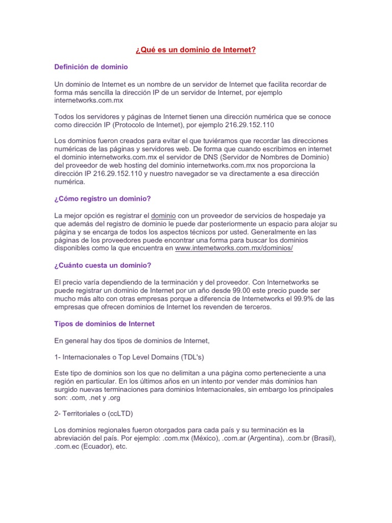 Sufijos y dominios en Internet | PDF | Nombre de dominio | sistema de ...