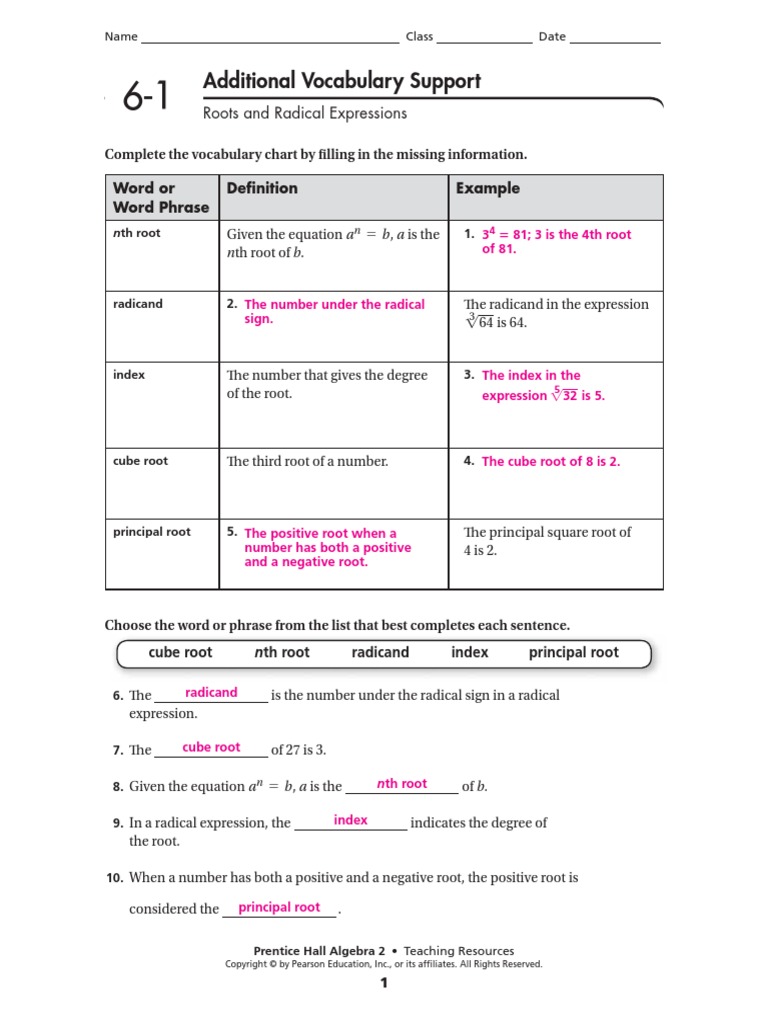 Prentice Hall Algebra 2 Workbook Pdf