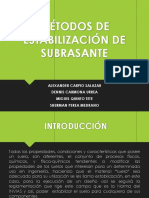 Métodos de estabilización de suelos para subrasante