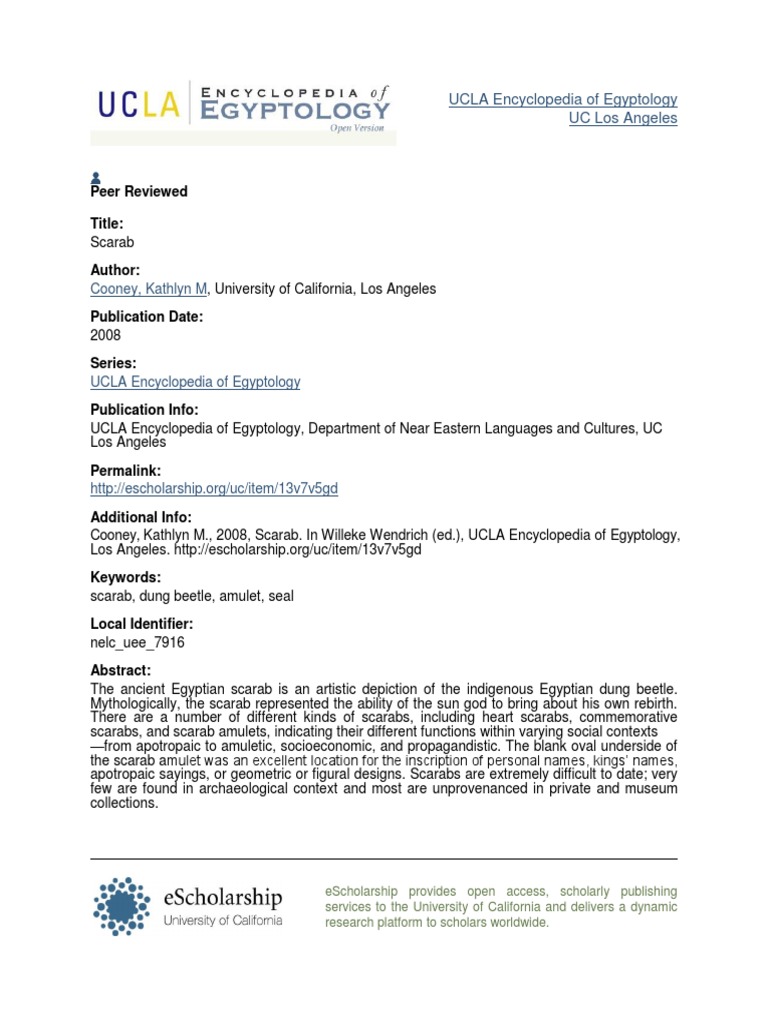 18ScarabKathlyn M. CooneyUCLA Encyclopedia of Egyptology PDF