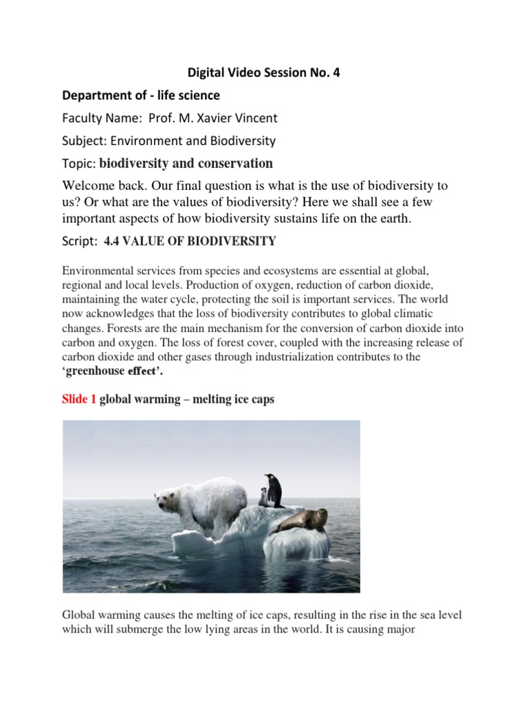 Evs 4 Pdf Biodiversity Greenhouse Gas