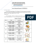 Winter Recess Outreach Program 冬季假期活动: Grade1-Grade2