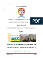 Addis Pharmaceutical Factory Internship Report