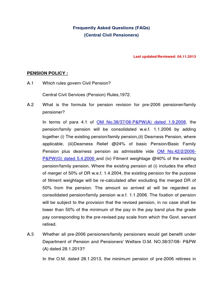 FAQ Pension | PDF | Pension | Gratuity
