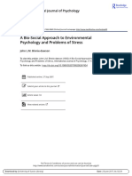 A Bio Social Approach to Environmental Psychology and Problems of Stress