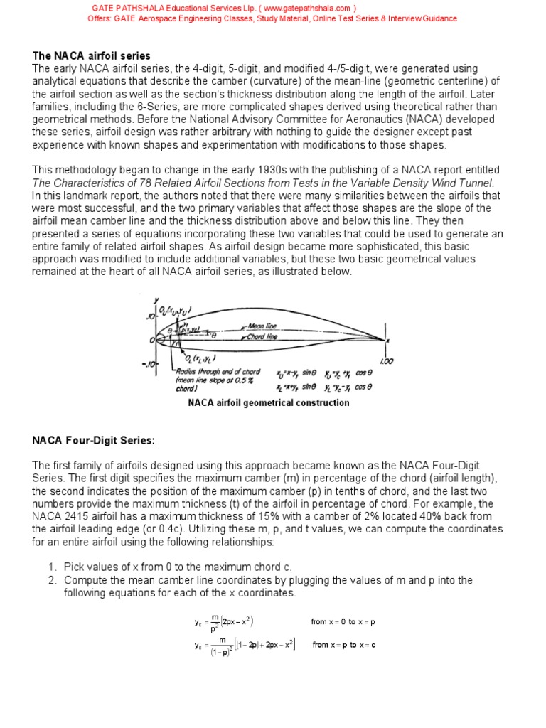 NACA Airfoil Series Overview | PDF | Airfoil | Lift (Force)