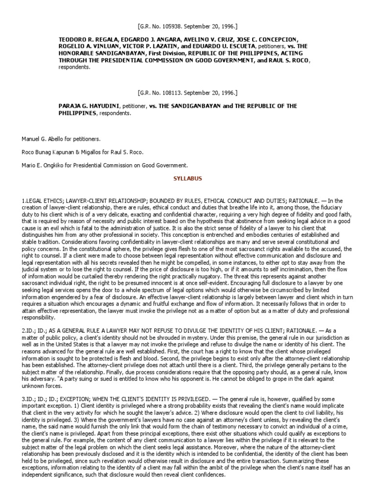 Analysis of the lawyerclient privilege and exceptions to disclosing a