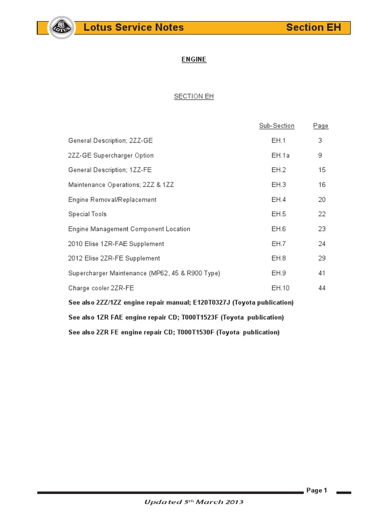 2ZZGE Engine PDF | PDF | Throttle | Piston
