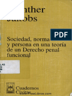 JAKOBS, Gunther. Sociedad, Norma y Persona en Una Teoria de Un Derecho Penal Funcional PDF