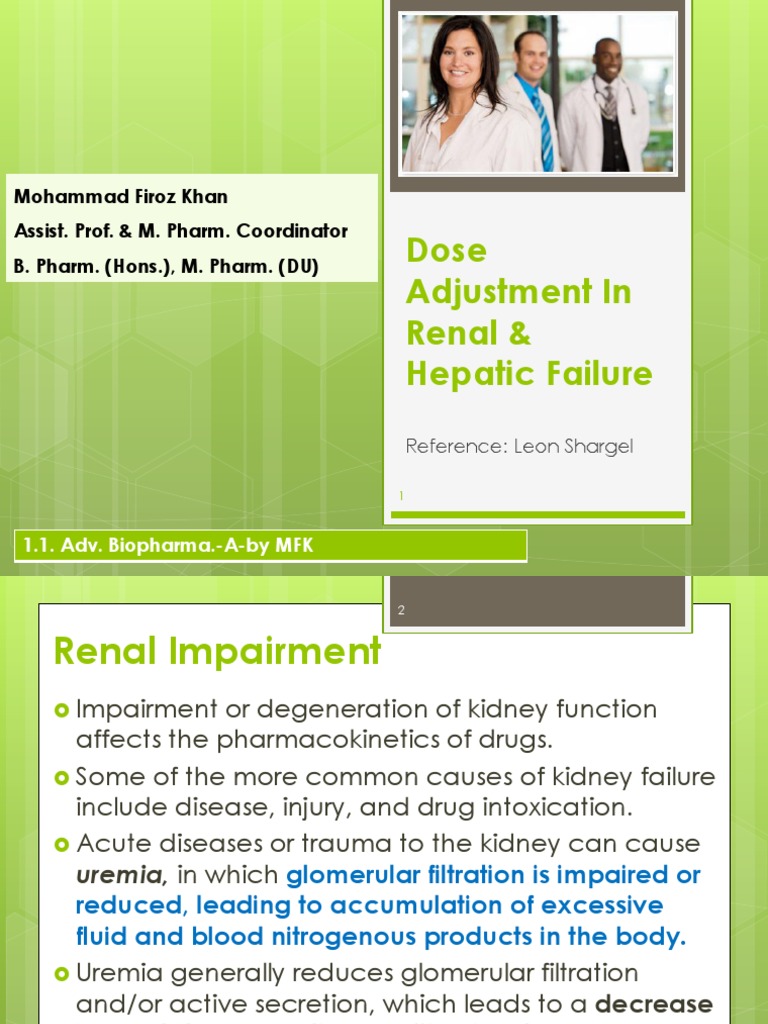Drug Dose Adjustment in Renal Failure | PDF | Renal Function | Creatinine