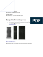 Energía Solar Fotovoltaica proyecto