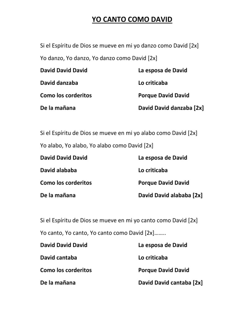Danzo y canto como David | PDF